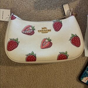 NWT Coach Teri Strawberry Print HOBO